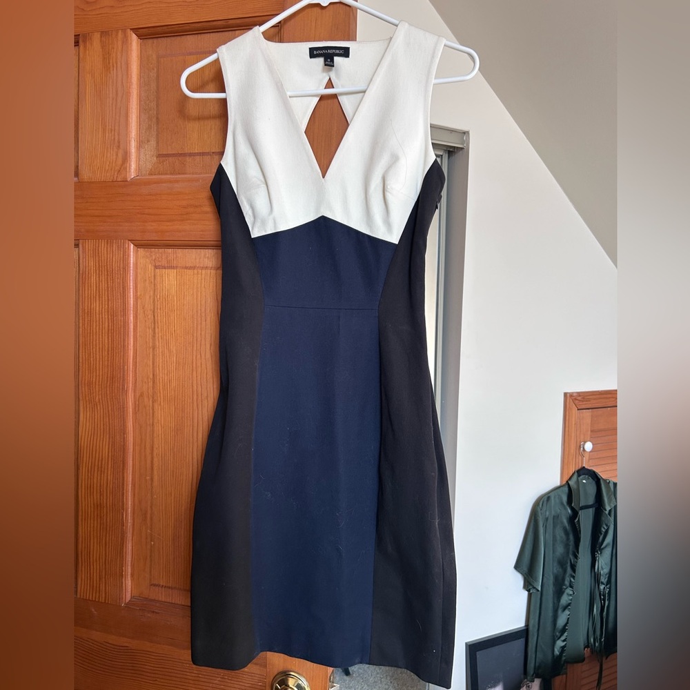 Banana Republic Black and White Backless Dress